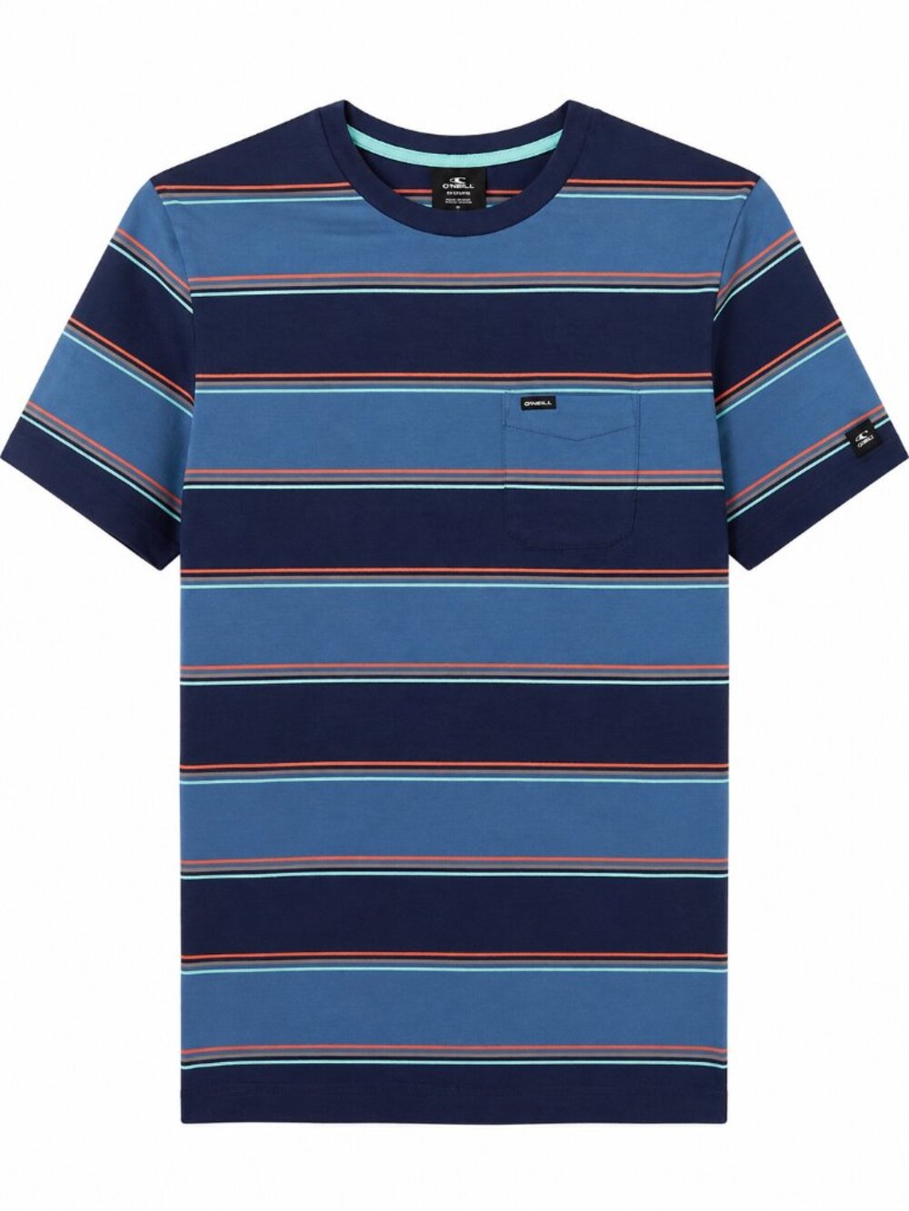 O'Neill Youth XL 14/16 T-Shirt Blue Striped Cotton Pocket Tee NWOT
